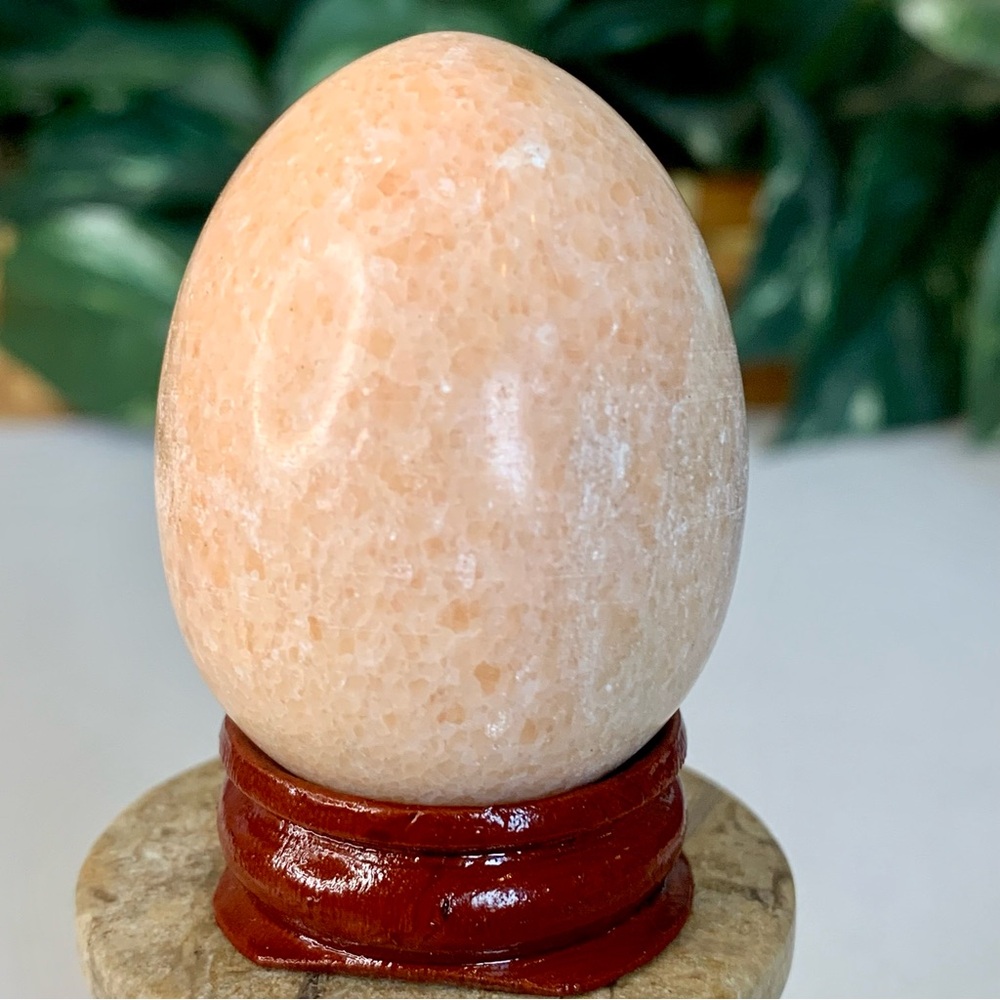 Orange Calcite Egg Crystal Healing Chakra Stone Meditation Reiki Metaphysical 2"